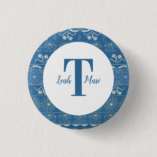 Blue Elephant Mandala 3 Cm Round Badge