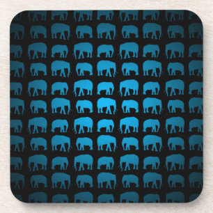 Blue Elephant Pattern Coaster