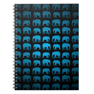 Blue Elephant Pattern Notebook