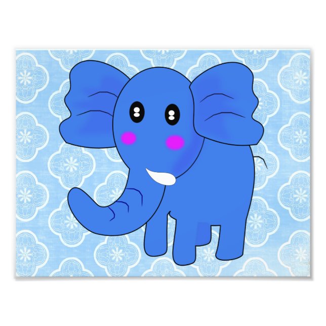 Blue Elephant Photo Print (Front)