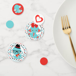 Blue Elephant Polkadot Baby Shower Confetti