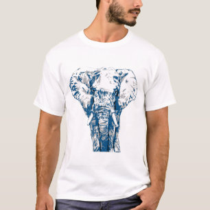 Blue Elephant - Pop Art Style & Posterized T-Shirt