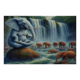 Blue Elephant Poster