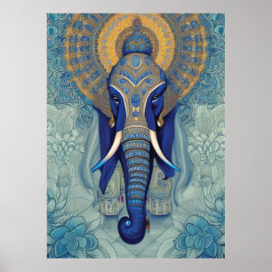 Blue Elephant Poster