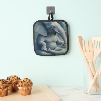 Blue Elephant Pot Holder