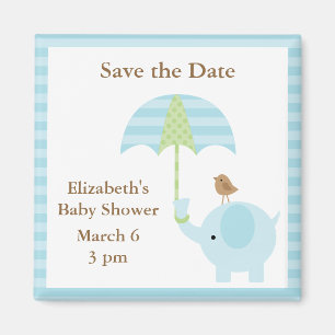 Blue Elephant Save the Date Magnets