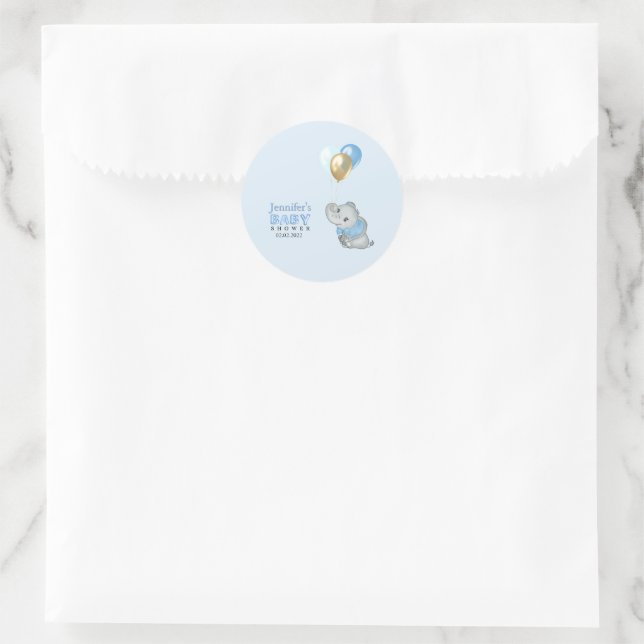 Blue Elephant stickers baby shower (Bag)