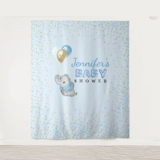 Blue Elephant Tapestry Baby Shower