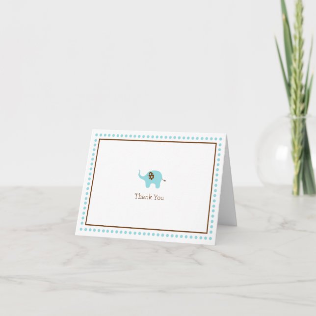 Blue Elephant Thank You Card (Front)