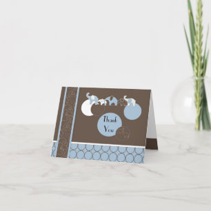 Blue Elephant Thank You Card