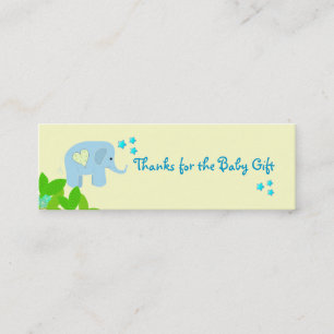 Blue Elephant Thank You Mini Business Card