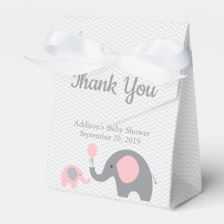 Blue Elephant Themed Baby Shower Favour Box Ribbon