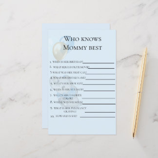 Blue Elephant Who Knows Mummy Best Babyshower game