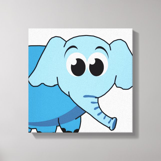 Blue Elephant Wrapped Canvas (Front)