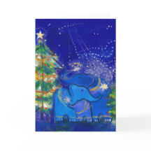 Blue elephants and Christmas tree