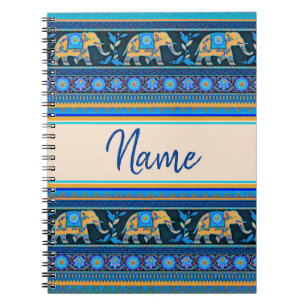 Blue elephants Personalised Notebook
