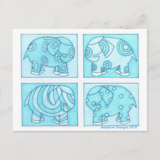 Blue Elephants Postcard