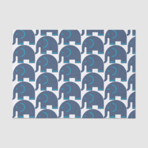 Blue Elephants Tissue Paper
