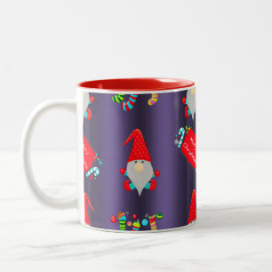 Blue Elves Santa's Helpers Christmas Two-Tone Coffee Mug