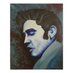 "Blue Elvis", by David C Brannon Poster
