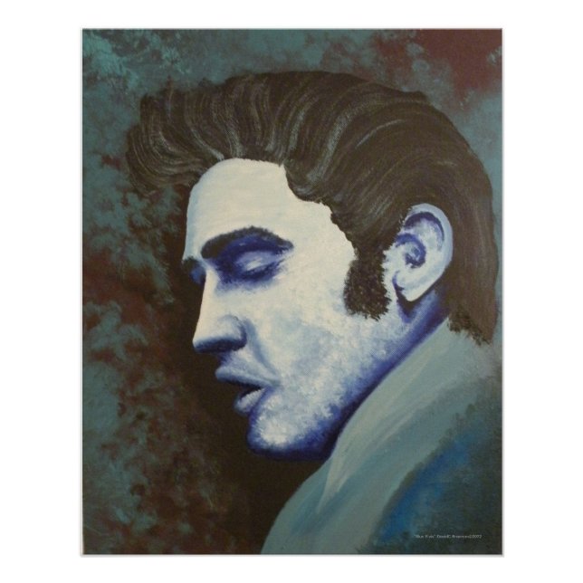 "Blue Elvis", by David C Brannon Poster (Front)