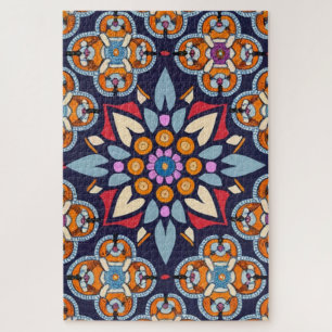 Blue Embroidery Jigsaw Puzzle