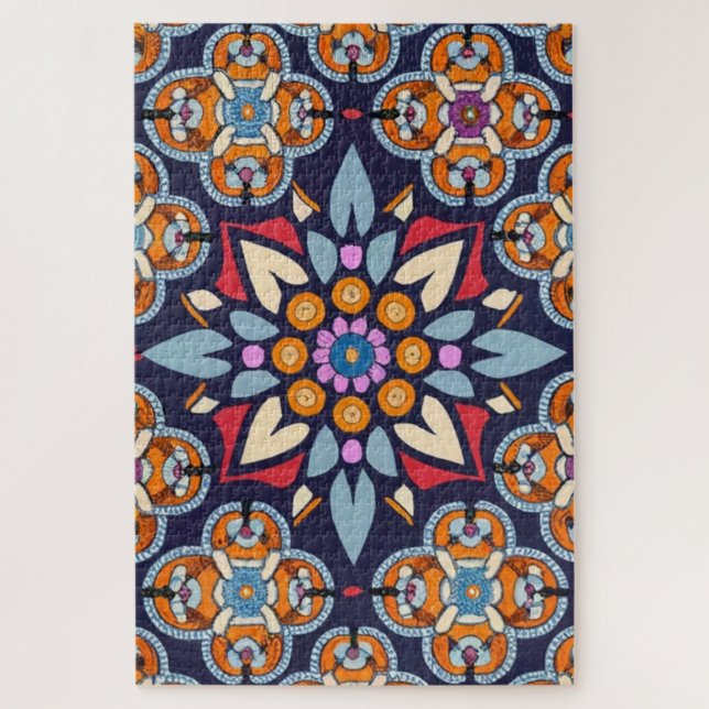 Blue Embroidery  Jigsaw Puzzle (Vertical)