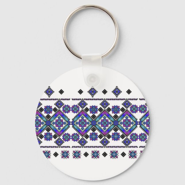 Blue Embroidery Key Ring (Front)