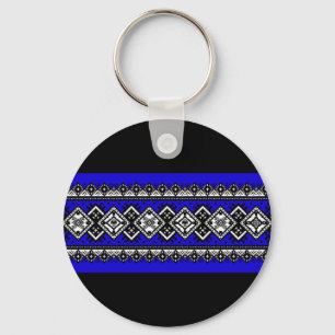 Blue Embroidery Key Ring