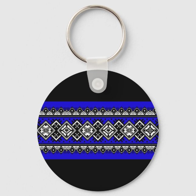 Blue Embroidery Key Ring (Front)