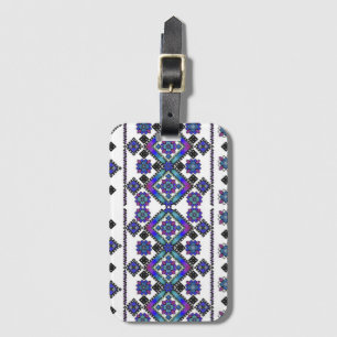 Blue Embroidery Luggage Tag