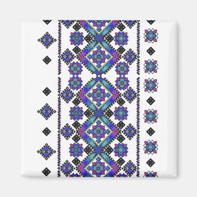 Blue Embroidery Magnet (Front)