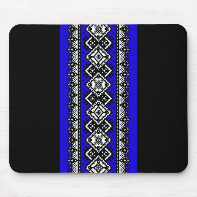 Blue Embroidery Mouse Mat (Front)