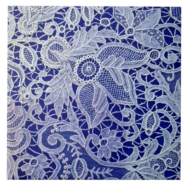Blue embroidery tile (Front)