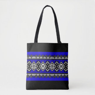 Blue Embroidery Tote Bag