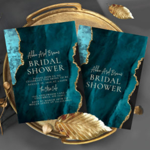Blue Emerald Bridal Shower Invitation