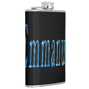 Blue Emmanuel Name, Hip Flask