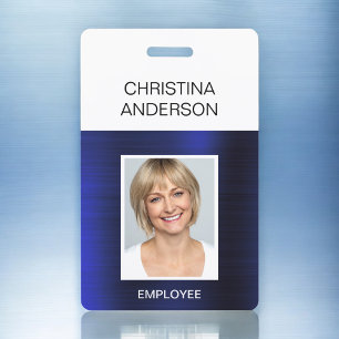 Blue Employee  - Name Photo Corporate Metallic ID Badge
