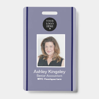 Blue Employee Photo Badge Corporate Security ID Badge