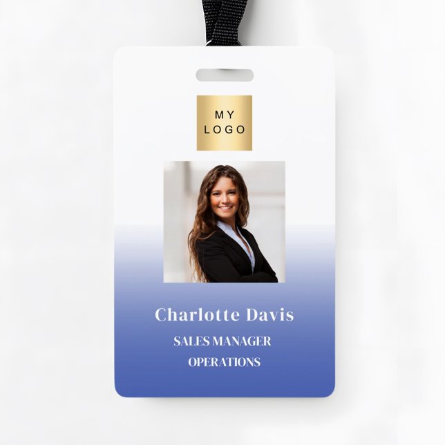 Blue employee photo ID company security Badge (Creator Uploaded)
