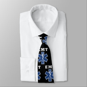 Blue EMT Star of Life   Tie