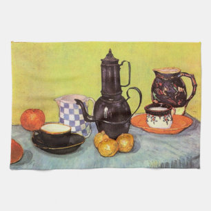 Blue Enamel Coffeepot by Vincent van Gogh Tea Towel