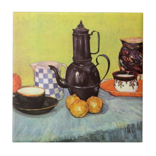 Blue Enamel Coffeepot by Vincent van Gogh Tile
