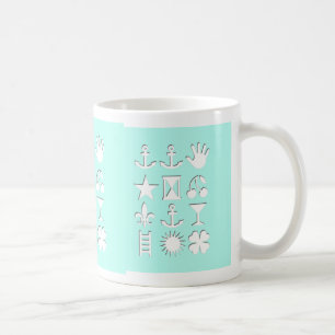 Blue Encoded Message Friendship Mug