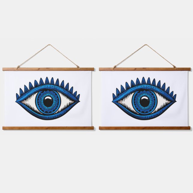 Blue Energy Symbols for Peaceful Spaces Hanging Tapestry (Double)