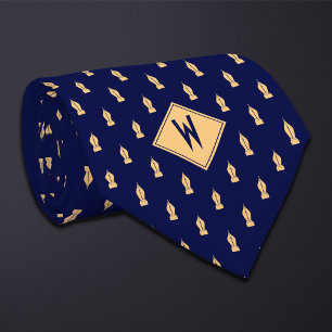 Blue English Teacher Writer Pen Tie