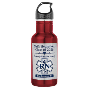 Blue Engraved RN Nurse Graduation Tumbler   Class  532 Ml Water Bottle
