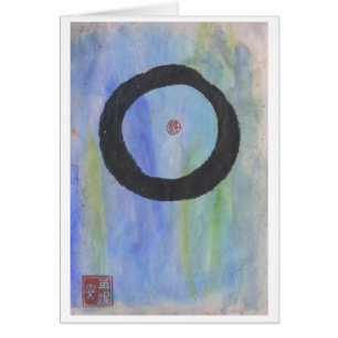Blue Enso (Zen Circle) of Tranquillity Blank Card