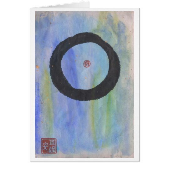 Blue Enso (Zen Circle) of Tranquillity Blank Card