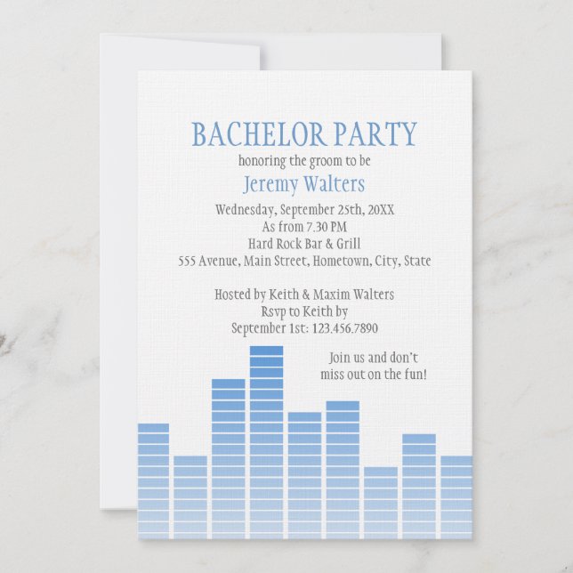 Blue Equalizer Invitation (Front)